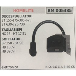BOBINA BRUMAR ELETTRONICA HOMELITE DECESPUGLIATORI ST 155175385625 ST 630725730 TAGLIASIEPI HX 16  HT 1721 SOFFIATORI BP 250  B