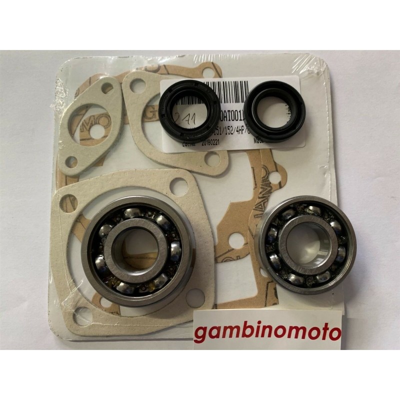 KIT REVISIONE MOTORE MINZEL RUGGERINI M150  MISURE CUSCINETTI 52x20x15 e 47x20x14  MIRERE PARAOLI  20x32x7