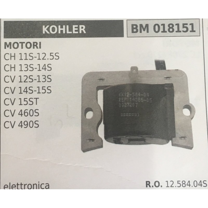 BOBINA BRUMAR ELETTRONICA KOHLER MOTORI CH 11S12S CH 13S14S CV 12S13S CV 14S15S CV 15ST CV 460S CV 490S
