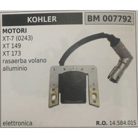 BOBINA BRUMAR ELETTRONICA KOHLER MOTORI XT7 (0243) XT 149 XT 173 rasaerba volano alluminio