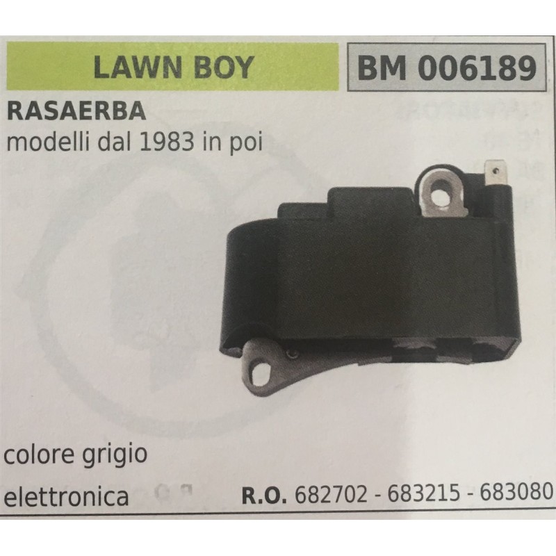BOBINA BRUMAR ELETTRONICA LAWN BOY RASAERBA modelli dal 1983 in poi  colore grigio