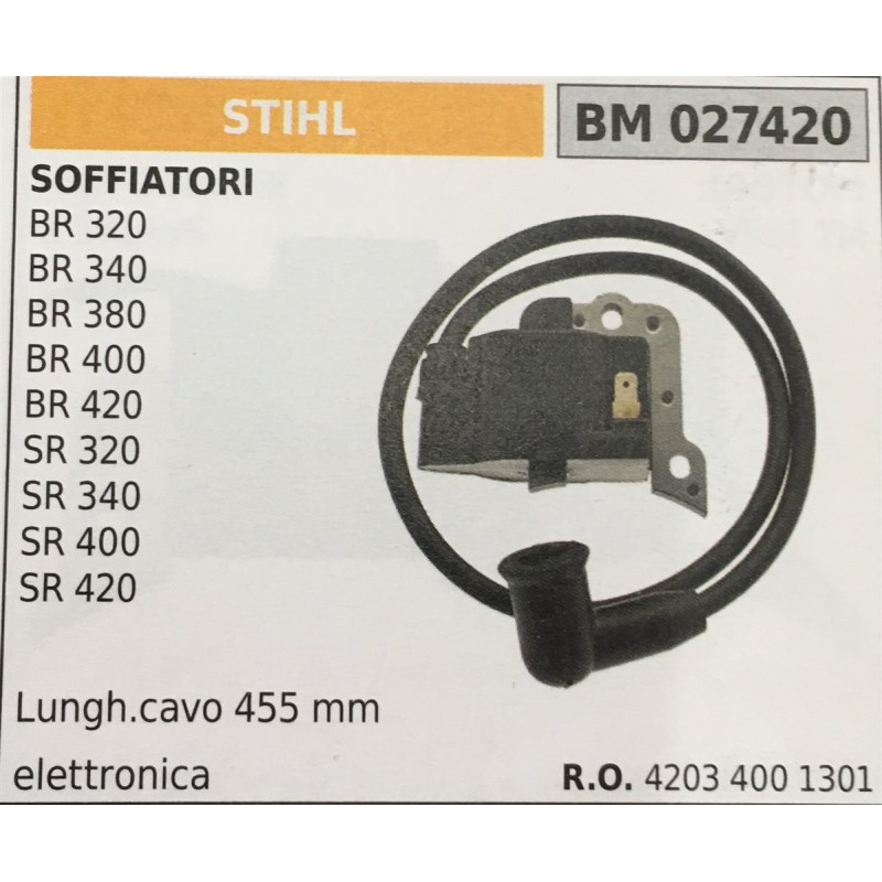 BOBINA BRUMAR ELETTRONICA STIHL SOFFIATORI BR 320 BR 340 BR 380 BR 400 BR 420 SR 320 SR 340 SR 400 SR 420