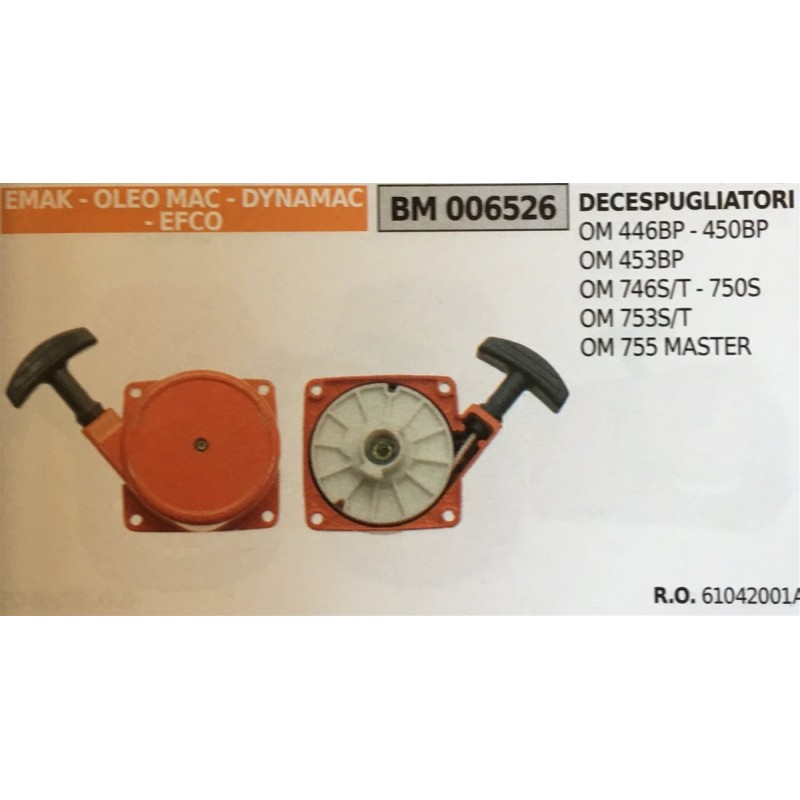 AVVIAMENTO COMPLETO BRUMAR EMAK  OLEO MAC  DYNAMAC  EFCO DECESPUGLIATORI OM 446BP  450BP OM 453BP OM 746ST  750S OM 753ST OM 75
