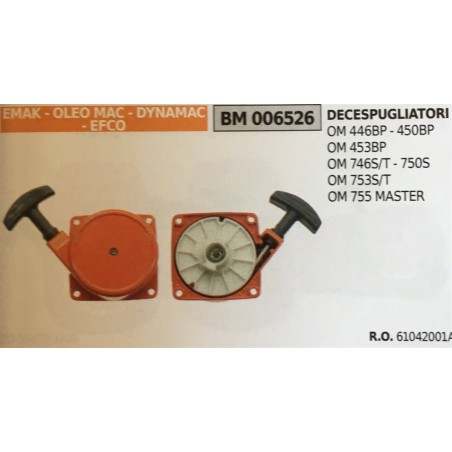 AVVIAMENTO COMPLETO BRUMAR EMAK  OLEO MAC  DYNAMAC  EFCO DECESPUGLIATORI OM 446BP  450BP OM 453BP OM 746ST  750S OM 753ST OM 75