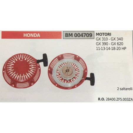 AVVIAMENTO COMPLETO BRUMAR HONDA MOTORI GX 310  GX 340 GX 390  GX 620 1113141820 HP      2 saltarelli