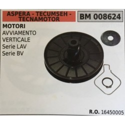 PULEGGIA AVVIAMENTO BRUMAR ASPERA  TECUMSEH  TECNAMOTOR MOTORI AVVIAMENTO VERTICALE  serie LAV serie BV