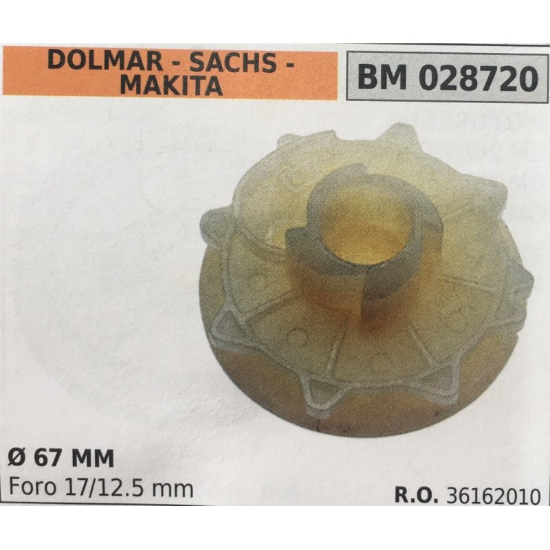 PULEGGIA AVVIAMENTO BRUMAR DOLMAR  SACHS  MAKITA    Ø 67 MM foro 17125 mm