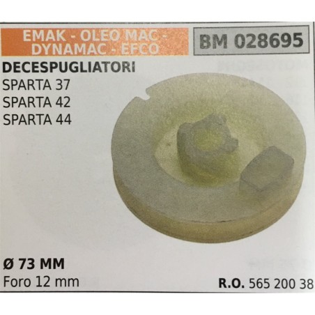 PULEGGIA AVVIAMENTO BRUMAR EMAK  OLEO MAC  DYNAMAC  EFCO DECESPUGLIATORI SPARTA 37 SPARTA 42 SPARTA 44   Ø 73 MM foro 12 mm