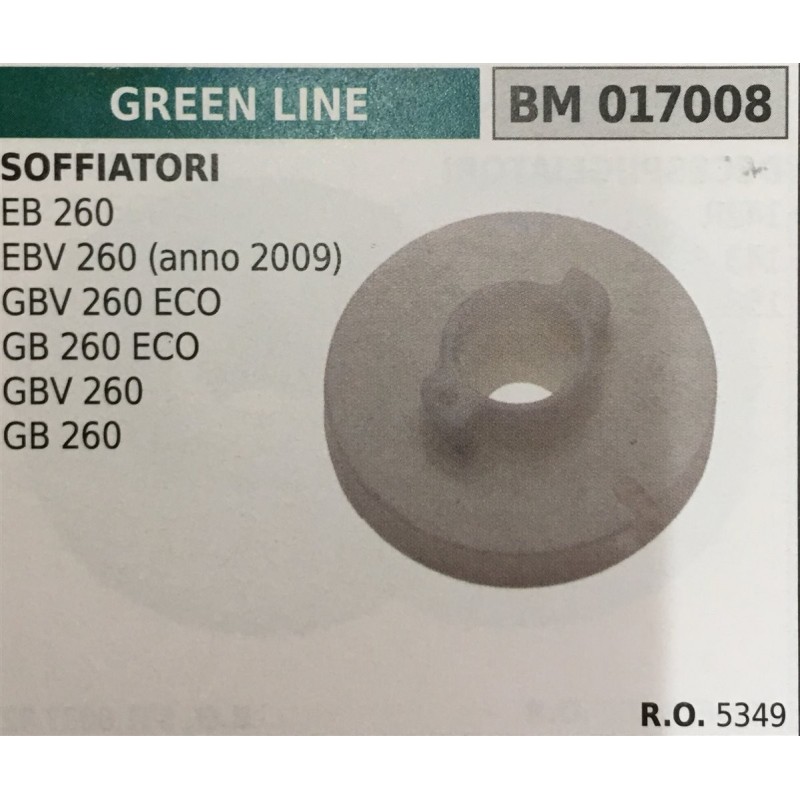 PULEGGIA AVVIAMENTO BRUMAR GREEN LINE SOFFIATORI EB 260 EBV 260 (anno 2009) GBV 260 ECO GB 260 ECO GBV 260 GB 260