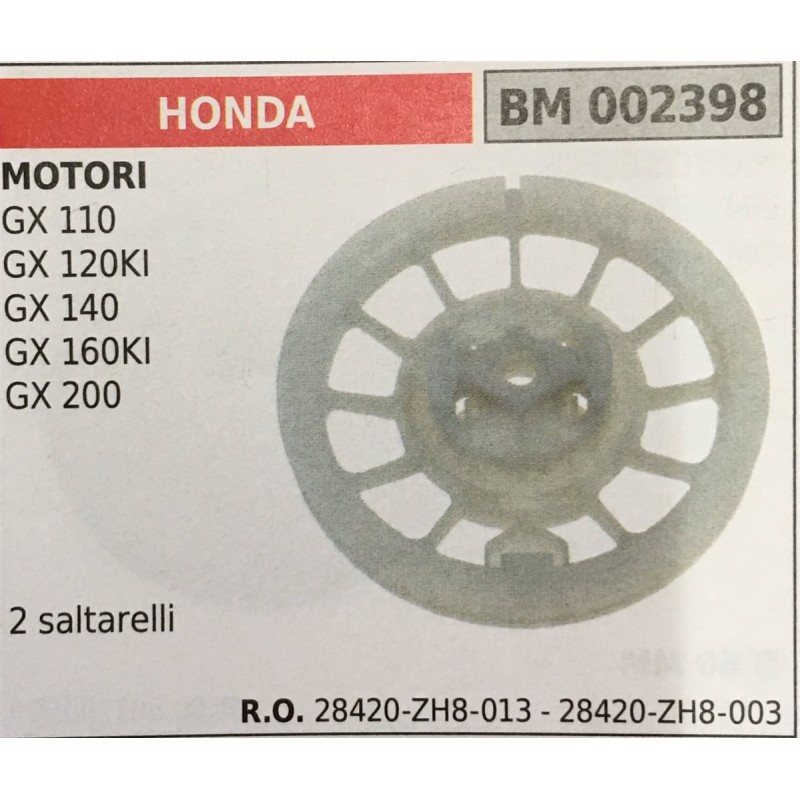 PULEGGIA AVVIAMENTO BRUMAR HONDA MOTORI GX 110 GX 120KI GX 140 GX 160KI GX 200    2 saltarelli