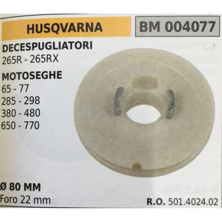 PULEGGIA AVVIAMENTO BRUMAR HUSQVARNA DECESPUGLIATORI 265R  265RX MOTOSEGHE 65  77 285  298 380  480 650  770   Ø 80 MM foro 22