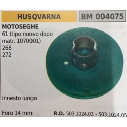 PULEGGIA AVVIAMENTO BRUMAR HUSQVARNA MOTOSEGHE 61 (tipo nuovo dopo matr 1070001) 268 272   innesto lungo  foro 14 mm