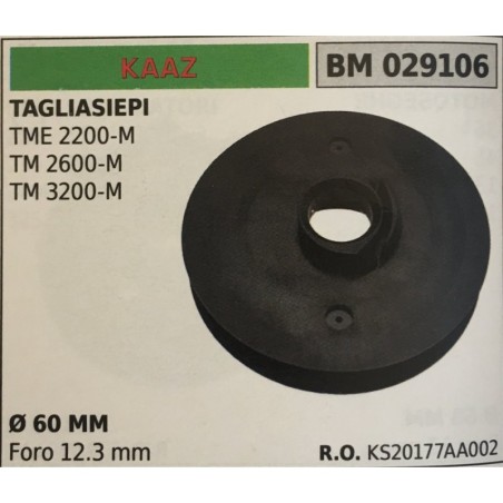 PULEGGIA AVVIAMENTO BRUMAR KAAZ TAGLIASIEPI TME 2200M TM 2600M TM 3200M    Ø 60 MM foro 123 mm