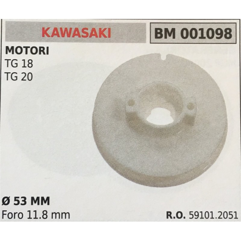 PULEGGIA AVVIAMENTO BRUMAR KAWASAKI MOTORI TG 18 TG 20    Ø 53 MM foro 118 mm