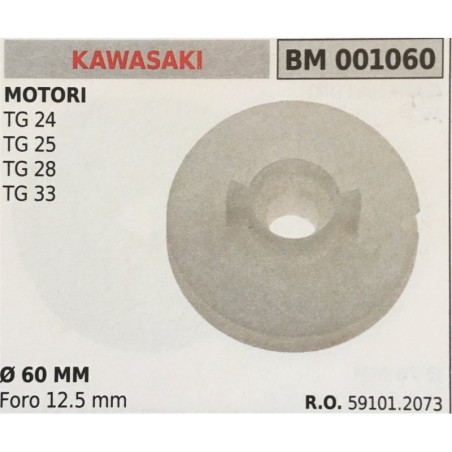 PULEGGIA AVVIAMENTO BRUMAR KAWASAKI MOTORI TG 24 TG 25 TG 28 TG 33    Ø 60 MM foro 125 mm