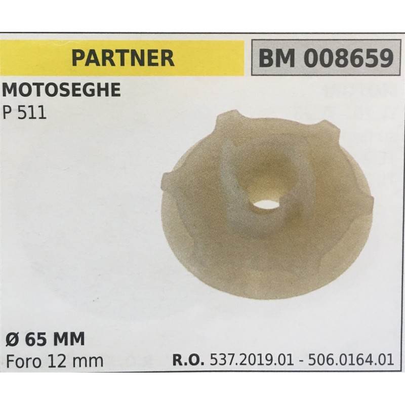 PULEGGIA AVVIAMENTO BRUMAR PARTNER MOTOSEGHE P 511    Ø 65 MM foro 12 mm