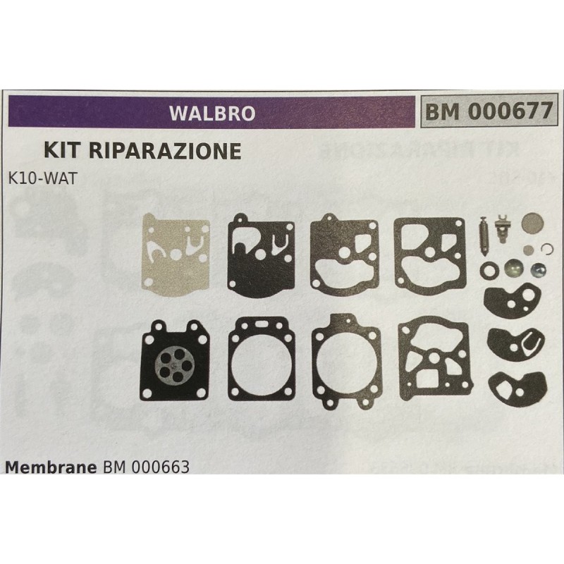 BRUMAR MEMBRANAKIT RIPARAZIONE WALBRO  KIT RIPARAZIONE K10WAT  Membrane BM 000663