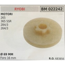 PULEGGIA AVVIAMENTO BRUMAR RYOBI MOTORI 265 365 SSR 2843 2643    Ø 69 MM foro 16 mm