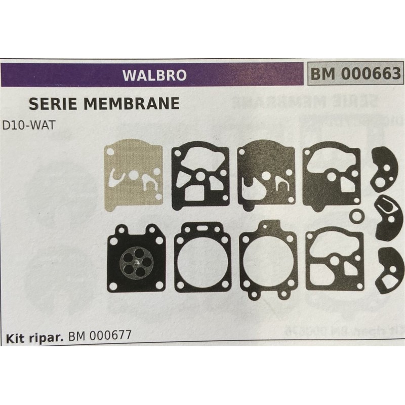 BRUMAR MEMBRANAKIT RIPARAZIONE WALBRO  SERIE MEMBRANE D10WAT  Kit ripar BM 000677