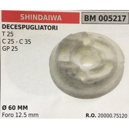 PULEGGIA AVVIAMENTO BRUMAR SHINDAIWA DECESPUGLIATORI  T 25 C 25  C 35 GP 25    Ø 60 MM foro 125 mm