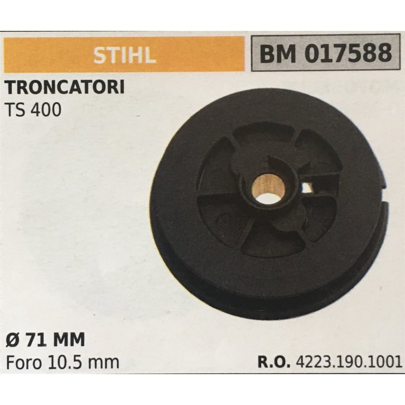 PULEGGIA AVVIAMENTO BRUMAR STIHL TRONCATORI TS 400    Ø 71 MM foro 105 mm