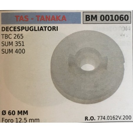 PULEGGIA AVVIAMENTO BRUMAR TAS  TANAKA DECESPUGLIATORI TBC 265 SUM 351 SUM 400    Ø 60 MM foro 125 mm