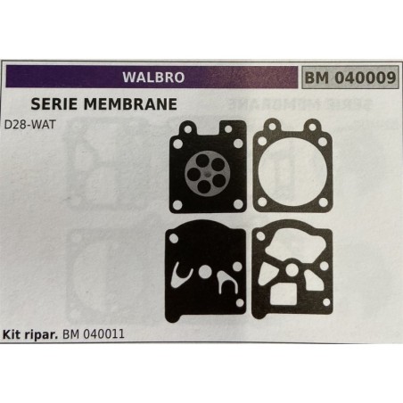 BRUMAR MEMBRANAKIT RIPARAZIONE WALBRO  SERIE MEMBRANE D28WAT  Kit ripar BM 040011