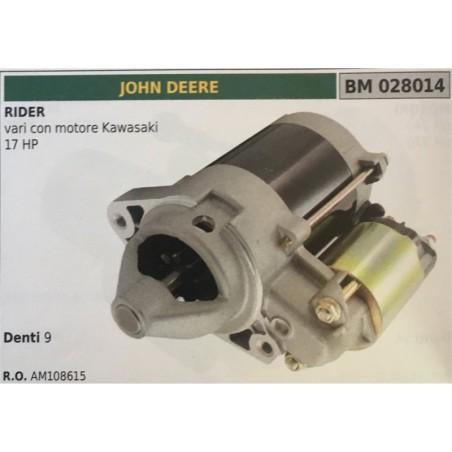 MOTORINO AVVIAMENTO BRUMAR JOHN DEERE RIDER vari con motore Kawasaki 17 HP    DENTI 9