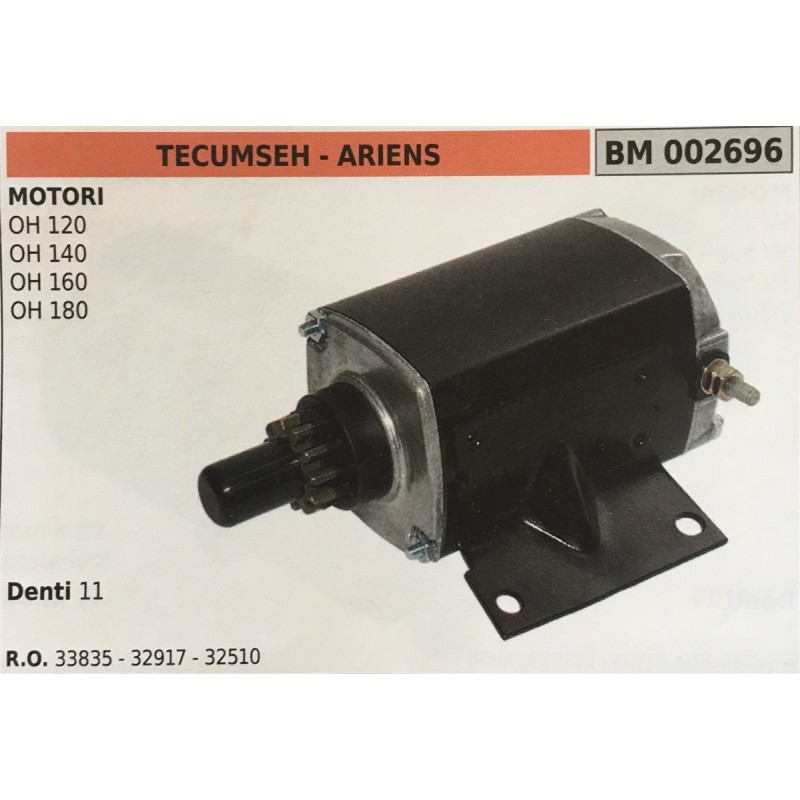 MOTORINO AVVIAMENTO BRUMAR TECUMSEH  ARIENS MOTORI OH 120 OH 140 OH 160 OH 180   DENTI 11