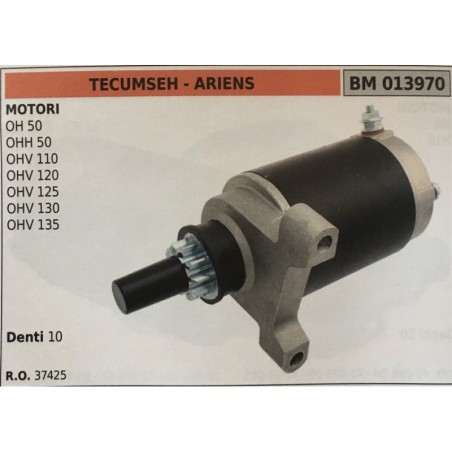 MOTORINO AVVIAMENTO BRUMAR TECUMSEH  ARIENS MOTORI OH 50 OHH 50 OHV 110 OHV 120 OHV 125 OHV 130 OHV 135    DENTI 10