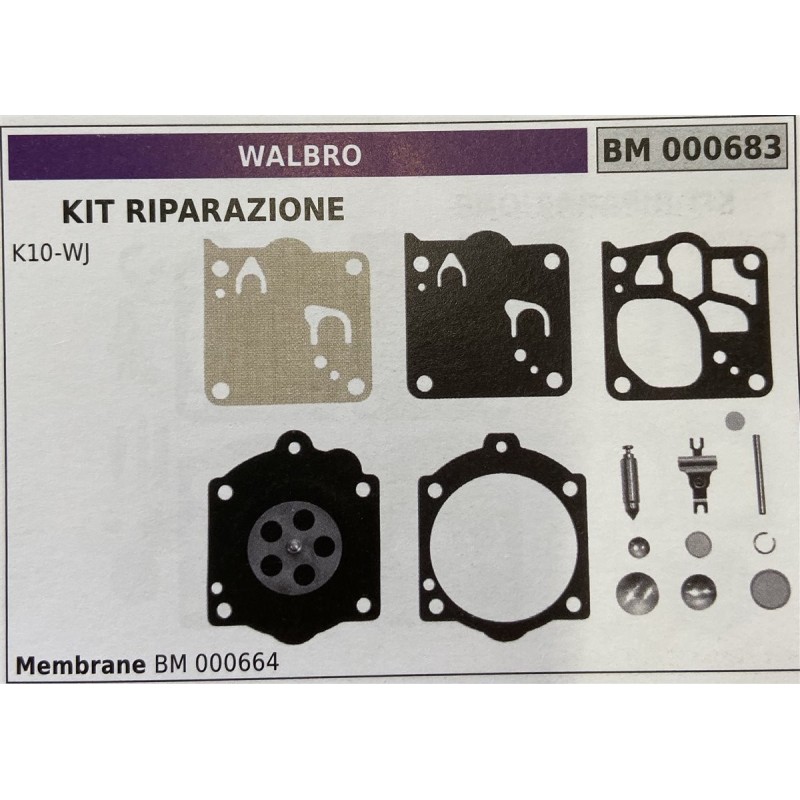 BRUMAR MEMBRANAKIT RIPARAZIONE WALBRO  KIT RIPARAZIONE K10WJ  MEMBRANE BM 000664