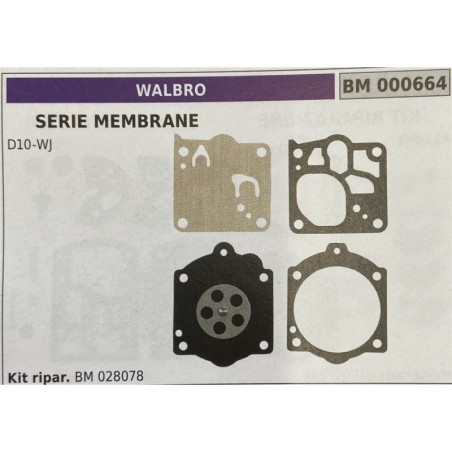 BRUMAR MEMBRANAKIT RIPARAZIONE WALBRO  SERIE MEMBRANE D10WJ  Kit ripar BM 000683  BM 028078