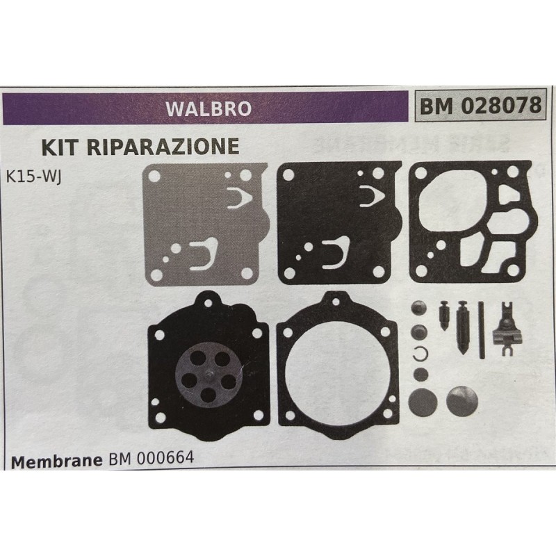 BRUMAR MEMBRANAKIT RIPARAZIONE WALBRO  KIT RIPARAZIONE K15WJ  MEMBRANE BM 000664