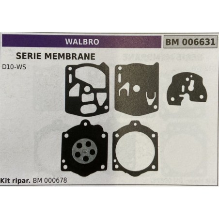 BRUMAR MEMBRANAKIT RIPARAZIONE WALBRO  SERIE MEMBRANE D10WS  Kit ripar BM 000678