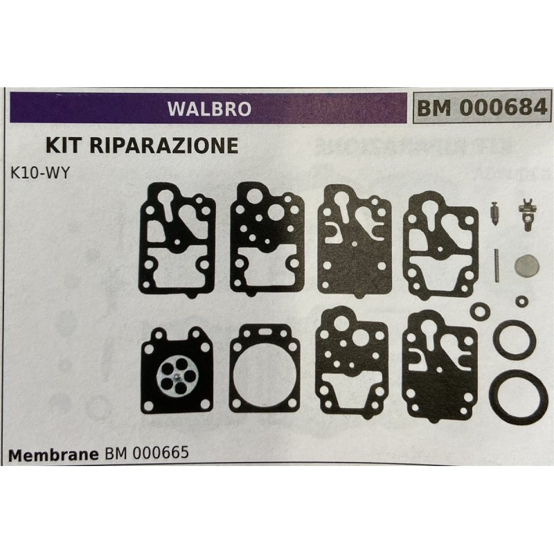 BRUMAR MEMBRANAKIT RIPARAZIONE WALBRO  KIT RIPARAZIONE K10WY  MEMBRANE BM 000665