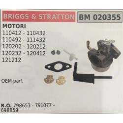 CARBURATORE A VASCHETTA BRUMAR BRIGGS&STRATTON MOTORI 110412  110432 110492  111432 120202  120212 120232  120412 121212    OEM