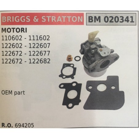 CARBURATORE A VASCHETTA BRUMAR BRIGGS&STRATTON MOTORI 110602  111602 122602  122607 122672  122677 122672  122682    OEM part