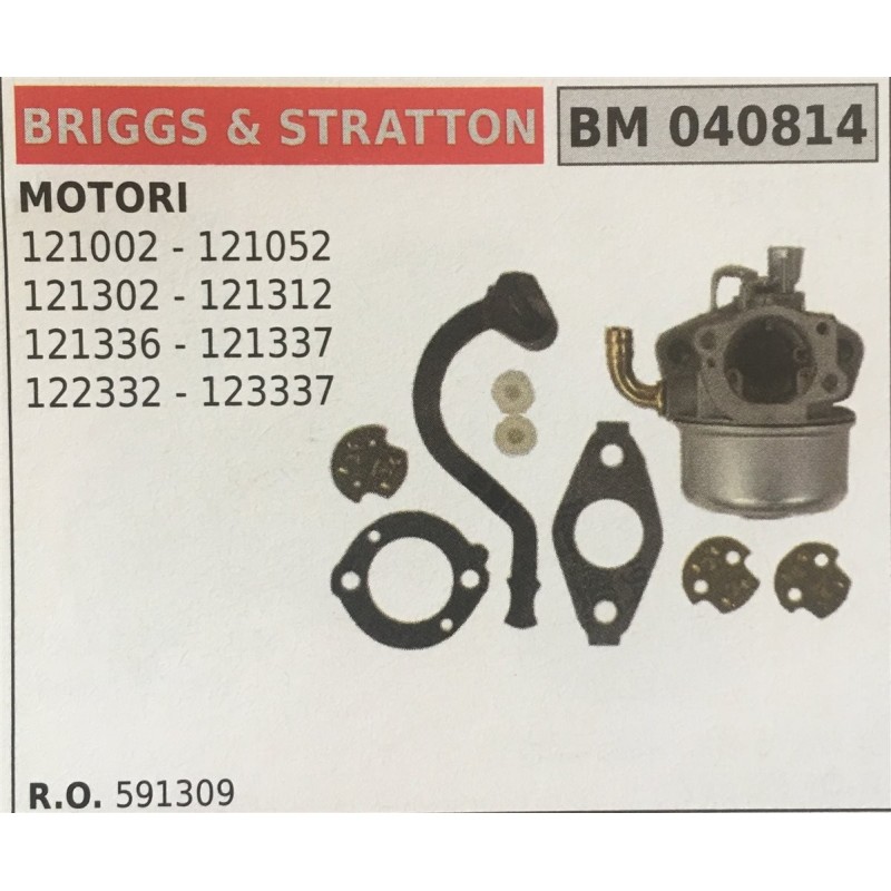CARBURATORE A VASCHETTA BRUMAR BRIGGS&STRATTON MOTORI 121002  121052 121302  121312 121336  121337 122332  123337