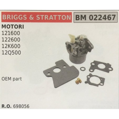 CARBURATORE A VASCHETTA BRUMAR BRIGGS&STRATTON MOTORI 121600 122600 12K600 12Q500    OEM part