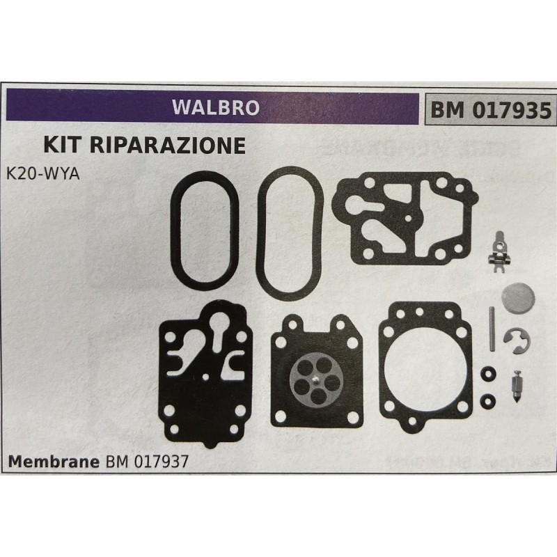 BRUMAR MEMBRANAKIT RIPARAZIONE WALBRO  KIT RIPARAZIONE K20WYA  MEMBRANE BM 017937
