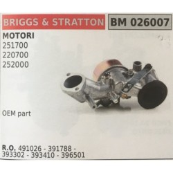 CARBURATORE A VASCHETTA BRUMAR BRIGGS&STRATTON MOTORI 251700 220700 252000    OEM part