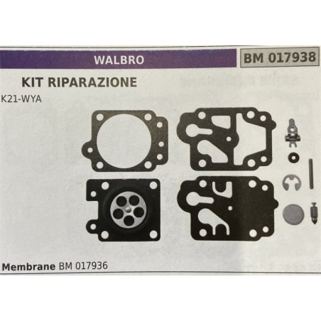 BRUMAR MEMBRANAKIT RIPARAZIONE WALBRO  KIT RIPARAZIONE K21WYA  MEMBRANE BM 017936
