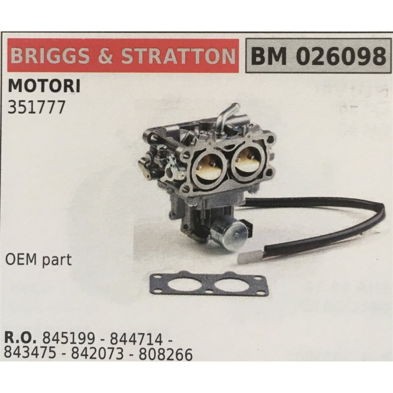 CARBURATORE A VASCHETTA BRUMAR BRIGGS&STRATTON MOTORI 351777    OEM part