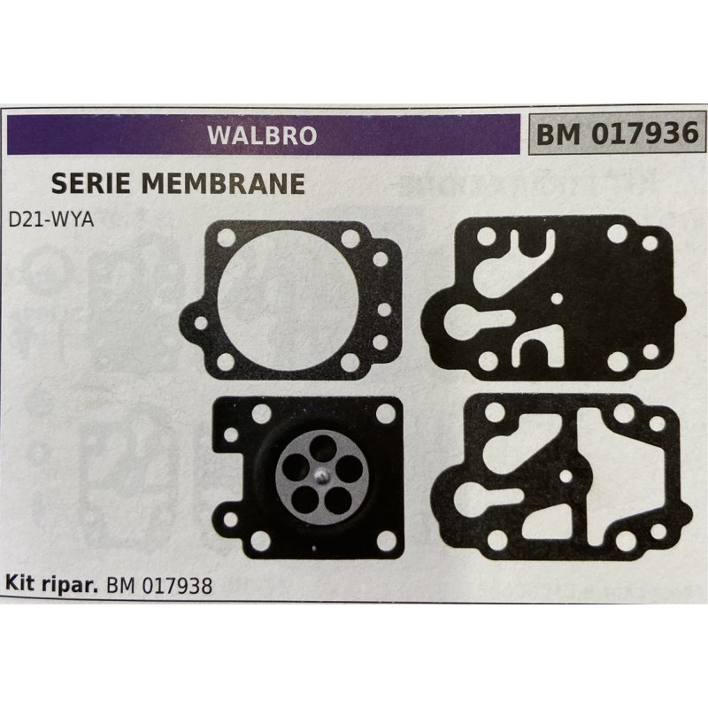 BRUMAR MEMBRANAKIT RIPARAZIONE WALBRO  SERIE MEMBRANE D21WYA  Kit ripar BM 017938