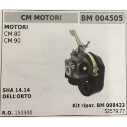 CARBURATORE A VASCHETTA BRUMAR CM MOTORI MOTORI CM 80 CM 90    SHA 1414 DELL'ORTO Kit ripar BM 008423