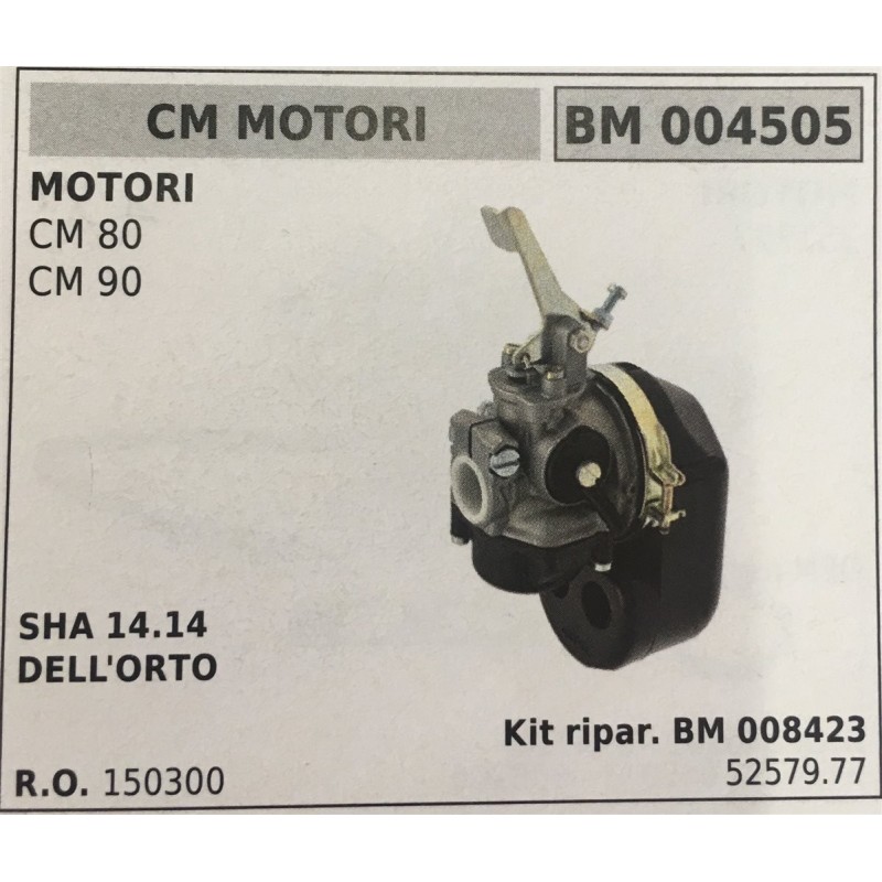 CARBURATORE A VASCHETTA BRUMAR CM MOTORI MOTORI CM 80 CM 90    SHA 1414 DELL'ORTO Kit ripar BM 008423