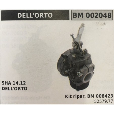 CARBURATORE A VASCHETTA BRUMAR DELL'ORTO    SHA 1412 DELL'ORTO Kit ripar BM 008423