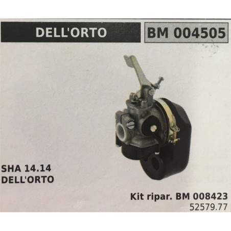 CARBURATORE A VASCHETTA BRUMAR DELL'ORTO    SHA 1414 DELL'ORTO Kit ripar BM 008423