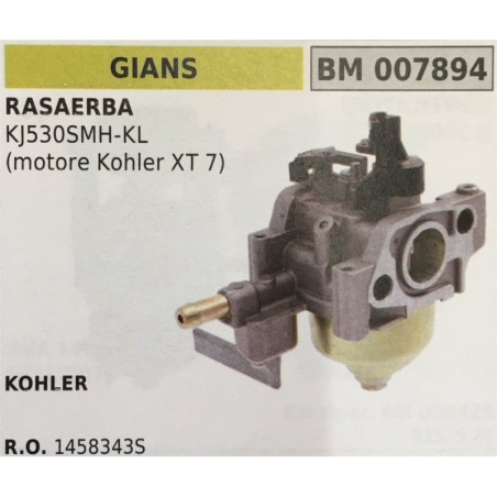 CARBURATORE A VASCHETTA BRUMAR GIANS RASAEBA KJ530SMHKL (motore Kohler XT 7)    KOHLER
