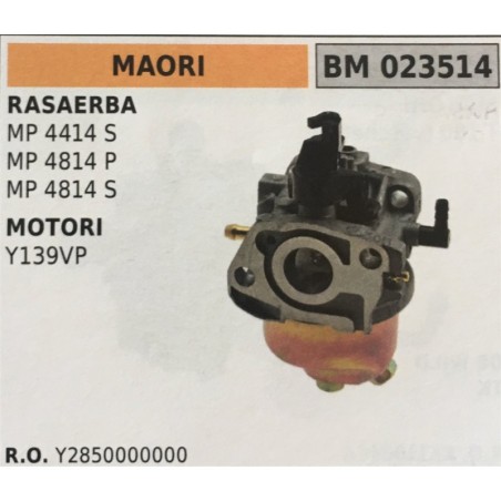 CARBURATORE A VASCHETTA BRUMAR MAORI RASAERBA MP 4414 S MP 4814 P MP 4814 S MOTORI Y139VP